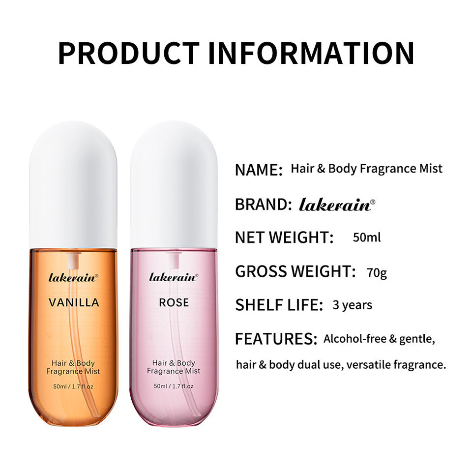 Lakerain Vanilla Hair & Body Mist 50ml Fragrance Spray